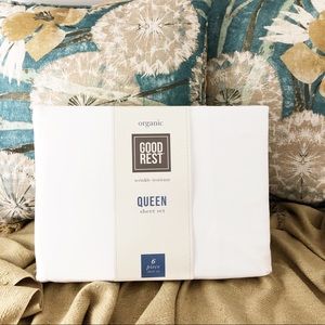 GOOD RESTS 6-piece white organic queen sheet set